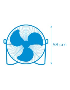 VENTILADOR INDUSTRIAL DE SUELO. COLOR NEGRO 130W ASPAS: å50X58CM EDM