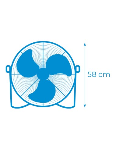 VENTILADOR INDUSTRIAL DE SUELO. COLOR NEGRO 130W ASPAS: å50X58CM EDM