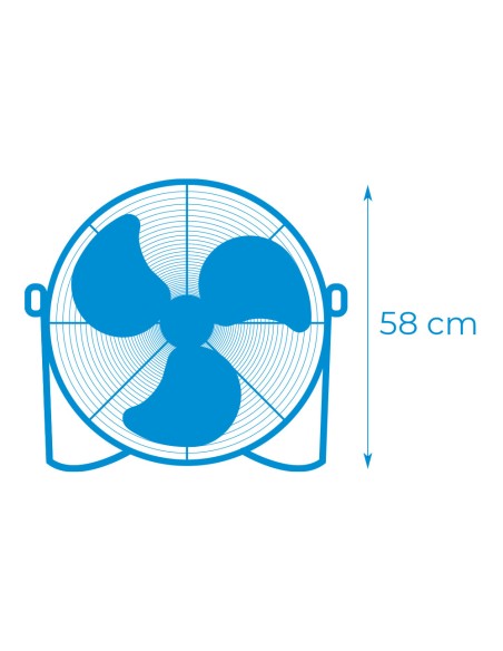 VENTILADOR INDUSTRIAL DE SUELO. COLOR NEGRO 130W ASPAS: å50X58CM EDM