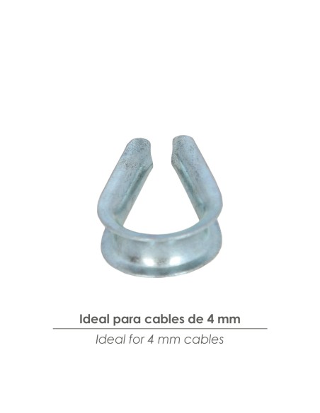 Guardacabos Zincado Para Cable 4 mm.