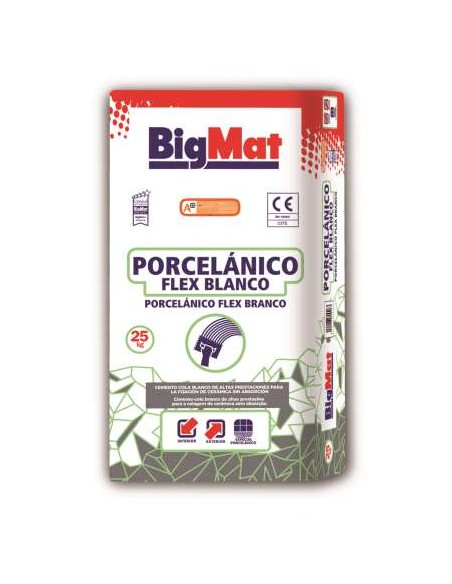 CEMENTO COLA BIGMAT PORCELANICO FLEX BLANCO (SACO 25 KG)