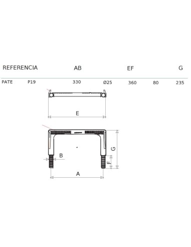 PATE DE POLIPROPILENO RECTO