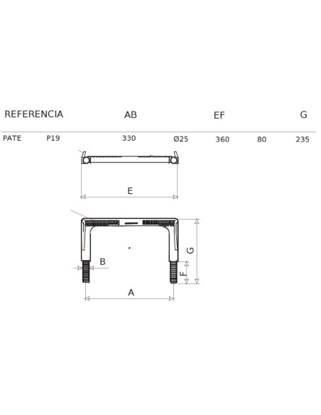 PATE DE POLIPROPILENO RECTO