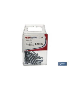 BLÍSTER DE 13 UDS. PUNTA DE ACERO ZINCADO CABEZA PLANA 29X60 MM VENTA UNITARIA