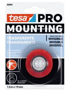 TESA 66965 MONTAJE TRANSPARENTE PREMIUM 1,5M X 19MM BLISTER