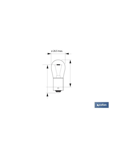 LÁMPARA COFAN P21W 12V (BA15s) ÁMBAR