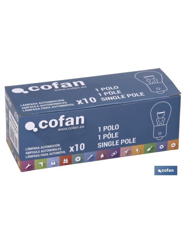 LÁMPARA COFAN P21W 12V (BA15s) ÁMBAR venta unitaria