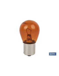 LÁMPARA COFAN 1 POLO ÁMBAR DESCENTRADA PY21W (BAU15s) 12V