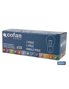 LÁMPARA COFAN 1 POLO ÁMBAR DESCENTRADA PY21W (BAU15s) 12V venta unitaria 2