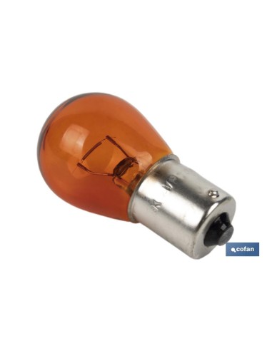 LÁMPARA COFAN 1 POLO ÁMBAR DESCENTRADA PY21W (BAU15s) 12V venta unitaria