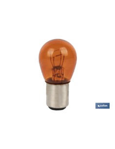 LÁMPARA COFAN 2 POLOS ÁMBAR CENTRADA P21/5W (BAY15d) 12V