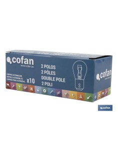 LÁMPARA COFAN 2 POLOS BLANCA DESCENTRADA P21/5W (BAZ15d) 12V venta unitaria 2