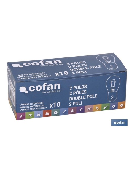 LÁMPARA COFAN 2 POLOS P21/5W (BAY15d) 12V venta unitaria