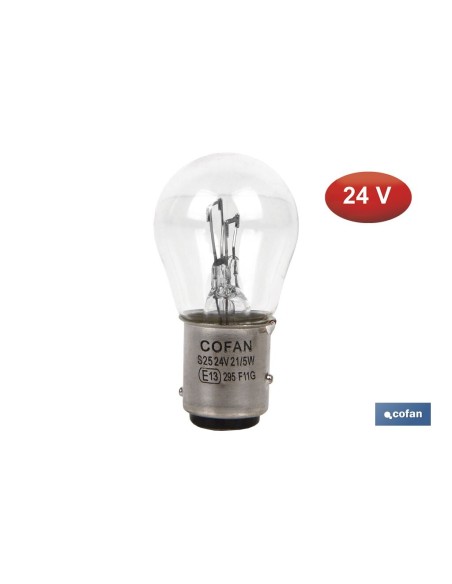 LÁMPARA COFAN 2 POLOS P21/5W (BA15d) 24V venta unitaria