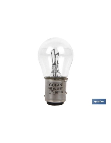 LÁMPARA COFAN 2 POLOS P21/5W (BA15d) 24V venta unitaria