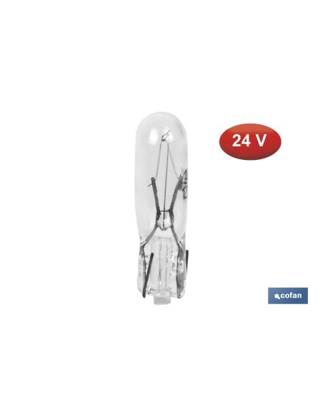 LÁMPARA S/CASQUILLO W1,2-T5 (W2X4, 6d) 24V venta unitaria