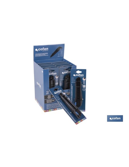 EXPOSITOR DE CÚTER ANTIDESLIZANTE HEAVY DUTY 18 MM 12 UDS.
