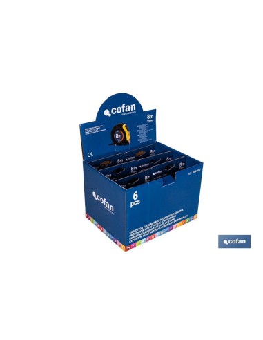 EXPOSITOR DE FLEXÓMETROS CON PROTECCIÓN DE GOMA 25 MM X 8 M 6 UDS.