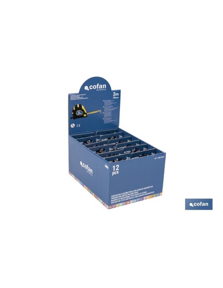EXPOSITOR DE FLEXÓMETROS MAGNÉTICOS 16 MM X 3 M 12 UDS.
