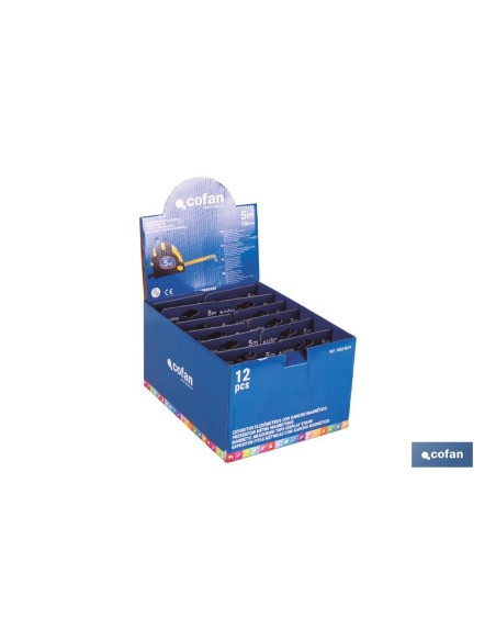 EXPOSITOR DE FLEXÓMETROS MAGNÉTICOS 19 MM X 5 M 12 UDS.