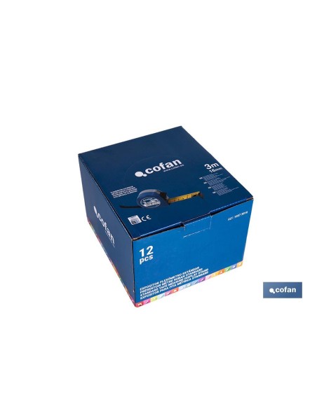 EXPOSITOR FLEXÓMETRO ESTÁNDAR 16 MM X 3 M 12 UDS.