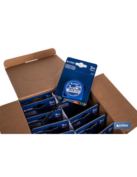 EXPOSITOR FLEXÓMETRO ESTÁNDAR 16 MM X 3 M 12 UDS.