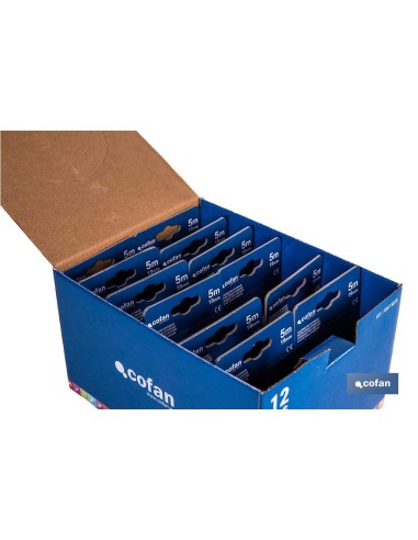 EXPOSITOR FLEXÓMETRO ESTÁNDAR 19 MM X 5 M 12 UDS.