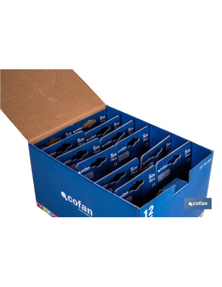 EXPOSITOR FLEXÓMETRO ESTÁNDAR 19 MM X 5 M 12 UDS.