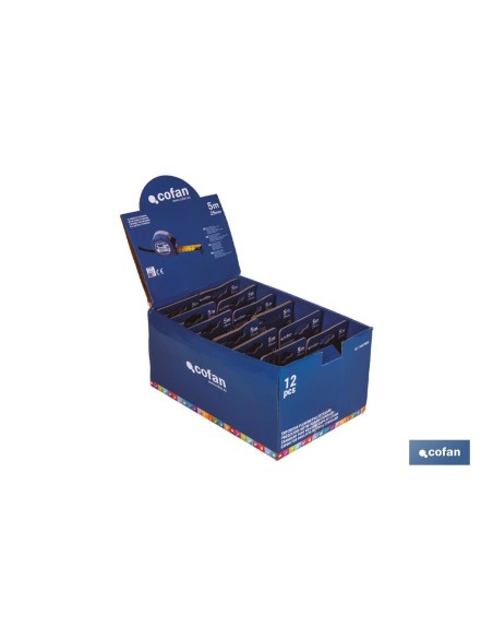 EXPOSITOR FLEXÓMETRO ESTÁNDAR 25 MM X 5 M 12 UDS.