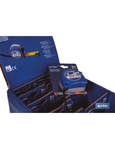 EXPOSITOR FLEXÓMETRO ESTÁNDAR 25 MM X 5 M 12 UDS.