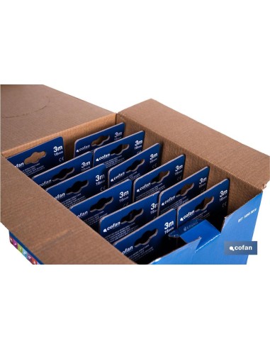 EXPOSITOR FLEXÓMETRO HOJA NEGRA DOBLE CARA 16 MM X 3 M 12 UDS.