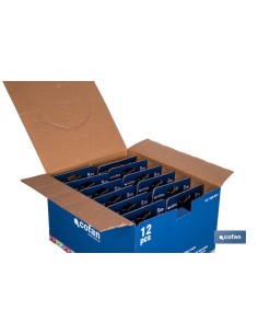 EXPOSITOR FLEXÓMETRO HOJA NEGRA DOBLE CARA 19 MM X 5 M 12 UDS. 2