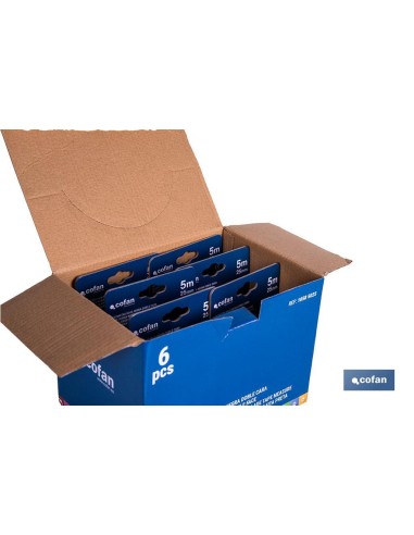 EXPOSITOR FLEXÓMETRO HOJA NEGRA DOBLE CARA 25 MM X 5 M 6 UDS.