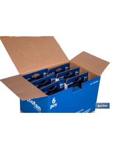 EXPOSITOR FLEXÓMETRO HOJA NEGRA DOBLE CARA 25 MM X 8 M 6 UDS. 2