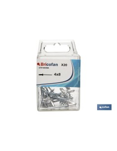 BLÍSTER DE 20 UDS. REMACHE DE ALUMINIO 4X8 VENTA UNITARIA 2