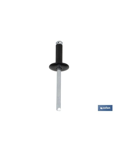 REMACHE FLOR CABEZA ANCHA 4,8 X 20 MM NEGRO