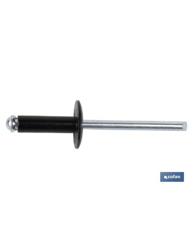 REMACHE FLOR CABEZA ANCHA 4,8 X 20 MM NEGRO