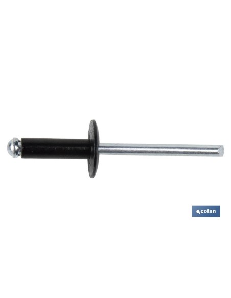 REMACHE FLOR CABEZA ANCHA 4,8 X 20 MM NEGRO