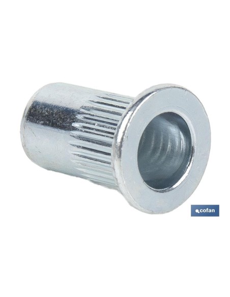 TUERCAS REMACHABLES RANURADAS ANCHAS ACERO M4