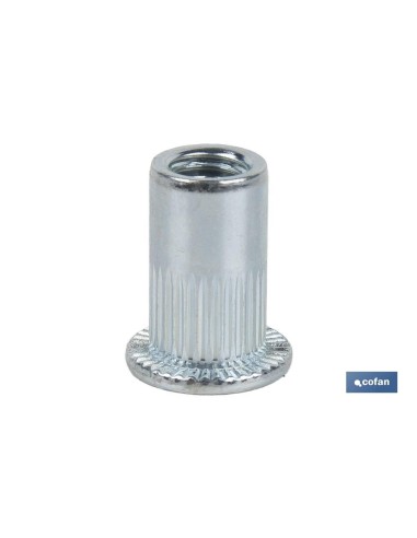 TUERCAS REMACHABLES RANURADAS ANCHAS ACERO M6