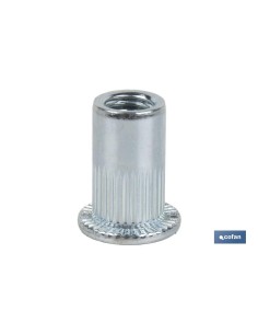 TUERCAS REMACHABLES RANURADAS ANCHAS ACERO M8