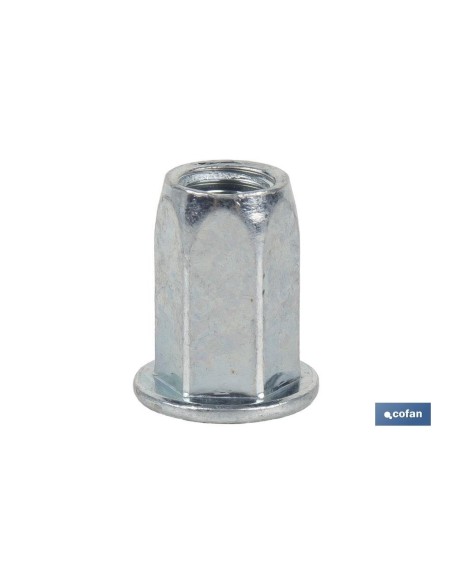 TUERCAS REMACHABLES HEXAGONAL ANCHAS ACERO M4