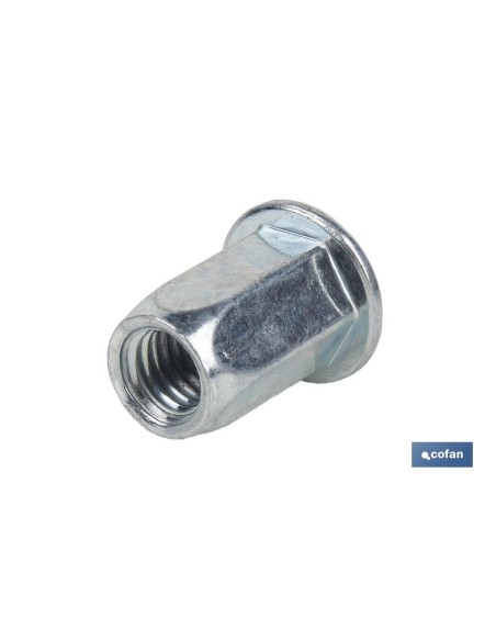 TUERCAS REMACHABLES HEXAGONAL ANCHAS ACERO M5