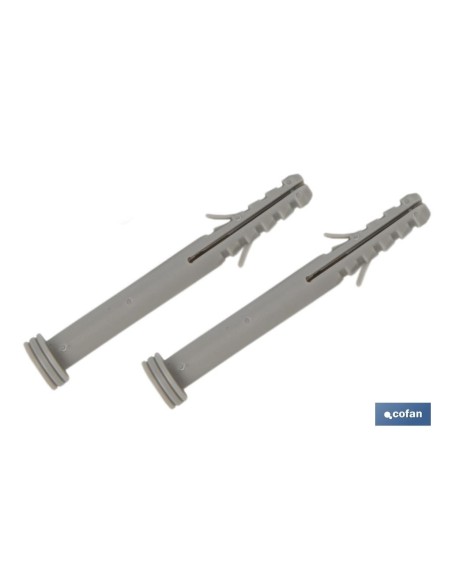 SET DE 2 PCS. PARA SANITARIO WC TACO LARGO 6 X 80 MM INOX.