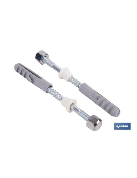 SET 2 PCS PARA SANITARIO WC 5 X 80 ZINCADO