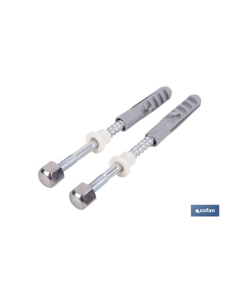 SET 2 PCS PARA SANITARIO WC 5 X 80 ZINCADO