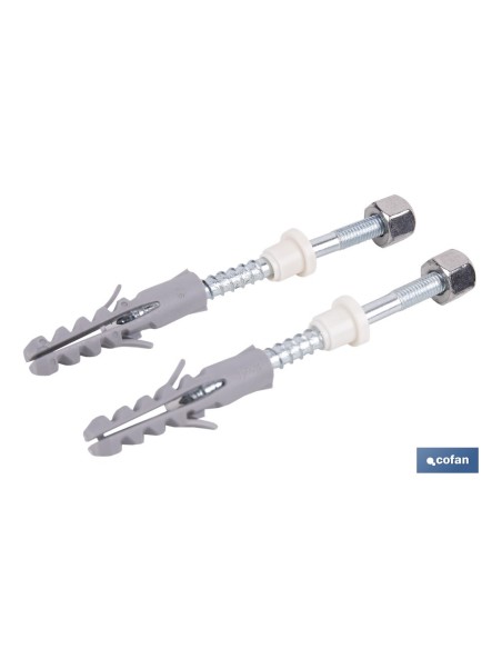 SET 2 PCS PARA SANITARIO WC 5 X 80 ZINCADO