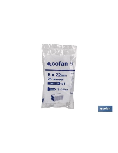 BOLSA 25 UDS TACO DE PLÁSTICO 8 MM VENTA UNITARIA