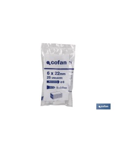 BOLSA 25 UDS TACO PLÁSTICO 12 MM