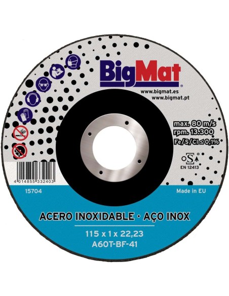 DISCO INOX 115X1X22,23 BIGMAT RETRACTIL